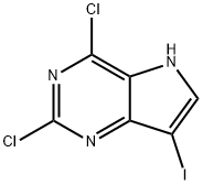 2,4-ジクロロ-7-ヨード-5H-ピロロ[3,2-D]ピリミジン 化学構造式
