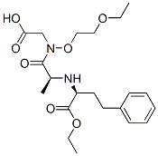 2-[[(2S)-2-[[(1S)-1-ethoxycarbonyl-3-phenyl-propyl]amino]propanoyl]-(2 -ethoxyethoxy)amino]acetic acid 化学構造式