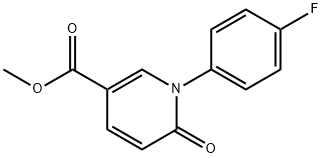 1-(4-フルオロフェニル)-6-オキソ-1,6-ジヒドロピリジン-3-カルボン酸メチル 化学構造式
