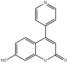 7-ヒドロキシ-4-(4-ピリジル)クマリン 化学構造式