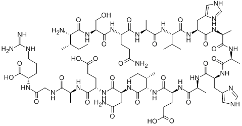 H-ILE-SER-GLN-ALA-VAL-HIS-ALA-ALA-HIS-ALA-GLU-ILE-ASN-GLU-ALA-GLY-ARG-OH : オボアルブミン (323-339) (ニワトリ, ニホンウズラ) 化学構造式