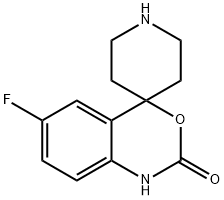 6-フルオロスピロ[4H-3,1-ベンゾキサジン-4,4'-ピペリジン]-2(1H)-オン 化学構造式
