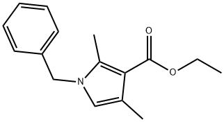 1-ベンジル-2,4-ジメチル-1H-ピロール-3-カルボン酸エチル 化学構造式