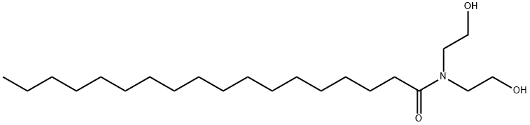 N,N-ビス(2-ヒドロキシエチル)ステアロアミド 化学構造式