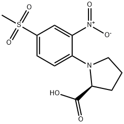(4-(甲基磺酰基)-2-硝基苯基)脯氨酸,93001-20-8,结构式