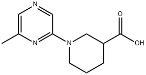 1-(6-メチルピラジン-2-イル)ピペリジン-3-カルボン酸 化学構造式