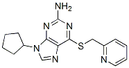 9-Cyclopentyl-6-((2-pyridinylmethyl)thio)-9H-purin-2-amine Struktur
