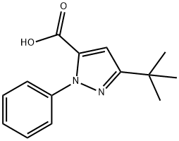 3-(TERT-ブチル)-1-フェニル-1H-ピラゾール-5-カルボン酸 化学構造式