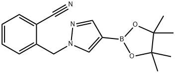 2-(4-(4,4,5,5-Tetramethyl-1,3,2-dioxaborolan-2-yl)-1H-pyrazol-1-yl)benzonitrile Struktur
