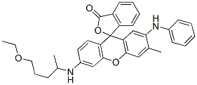 6'-[3-乙氧基丙基)乙基氨基]-3'-甲基-2'-(苯基氨基)-螺[异苯并呋喃-1-(3H),9'-[9H]占吨]-3-酮,93071-94-4,结构式