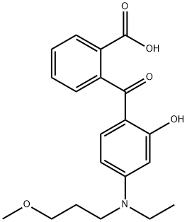 2-[4-[N-Ethyl-N-(3-methoxypropyl)amino]-2-hydroxybenzoyl]benzoic acid Struktur