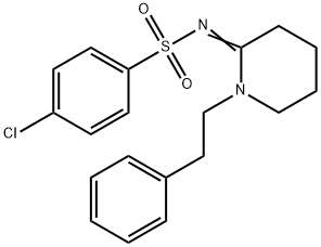 BenzenesulfonaMide, 4-chloro-N-[1-(2-phenylethyl)-2-piperidinylidene]- Structure