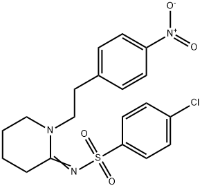 BenzenesulfonaMide, 4-chloro-N-[1-[2-(4-nitrophenyl)ethyl]-2-piperidinylid ene]- Structure
