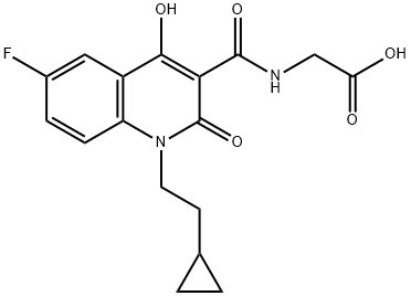 N-[[1-(2-Cyclopropylethyl)-6-fluoro-4-hydroxy-2-oxo-1,2-dihydro-3-quinolinyl]carbonyl]glycine Structure