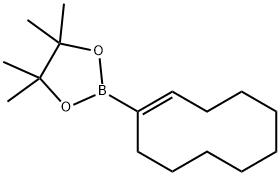 2-(1-シクロデセン-1-イル)-4,4,5,5-テトラメチル-1,3,2-ジオキサボロラン 化学構造式