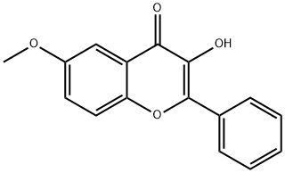 3-ヒドロキシ-6-メトキシ-2-フェニル-4H-1-ベンゾピラン-4-オン 化学構造式