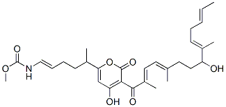 [5-[4-ヒドロキシ-3-(8-ヒドロキシ-2,5,9-トリメチル-1-オキソ-2,4,9,12-テトラデカテトラエニル)-2-オキソ-2H-ピラン-6-イル]-1-ヘキセニル]カルバミド酸メチル 化学構造式