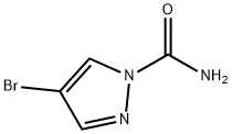 4-ブロモ-1H-ピラゾール-3-カルボキサミド 化学構造式