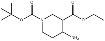 1-TERT-BUTYL 3-ETHYL 4-AMINOPIPERIDINE-1,3-DICARBOXYLATE Struktur