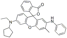 2'-Anilino-6'-(cyclopentylethylamino)-3'-methylspiro[phthalide-3,9'-[9H]xanthene] Structure