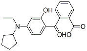 o-[4-(N-シクロペンチル-N-エチルアミノ)-2-ヒドロキシベンゾイル]安息香酸 化学構造式