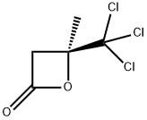 (2S)-2α-(トリクロロメチル)-2-メチルオキセタン-4-オン 化学構造式