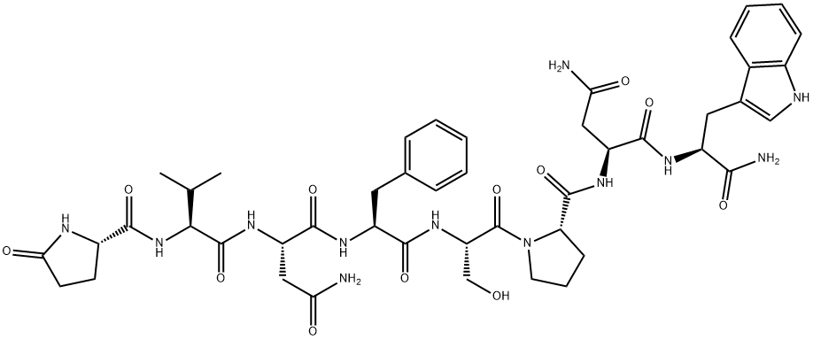 glutamyl-valyl-asparaginyl-phenylalanyl-seryl-prolyl-asparaginyl-tryptophanamide Struktur