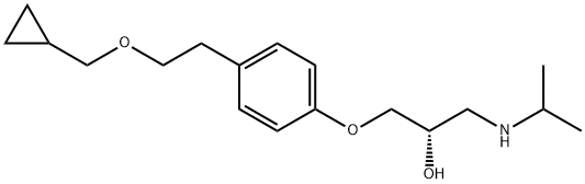 (S)-1-[4-[2-(シクロプロピルメトキシ)エチル]フェノキシ]-3-(イソプロピルアミノ)-2-プロパノール 化学構造式
