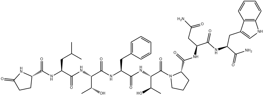 glutamyl-leucyl-threonyl-phenylalanyl-threonyl-prolyl-asparaginyl-tryptophanamide Structure