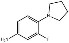 3-フルオロ-4-(1-ピロリジニル)アニリン 化学構造式