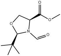 (2R,4S)-METHYL 2-TERT-BUTYL-3-FORMYLOXAZOLIDINE-4-CARBOXYLATE, 93250-91-0, 结构式