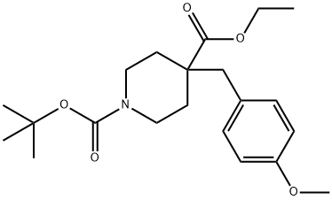 ETHYL N-BOC-4-(4-METHOXYBENZYL)PIPERIDINE-4-CARBOXYLATE Structure