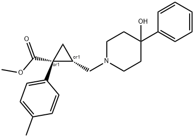 (1R,2S)-REL-2-[(4-羟基-4-苯基-1-哌啶基)甲基]-1-(4-甲基苯基)环丙烷羧酸甲酯 结构式