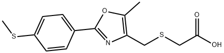 [({5-methyl-2-[4-(methylthio)phenyl]-1,3-oxazol-4-yl}methyl)thio]acetic acid Structure
