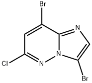 3,8-ジブロモ-6-クロロイミダゾ[1,2-B]ピリダジン 化学構造式