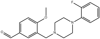 3-{[4-(2-fluorophenyl)-1-piperazinyl]methyl}-4-methoxybenzaldehyde Struktur