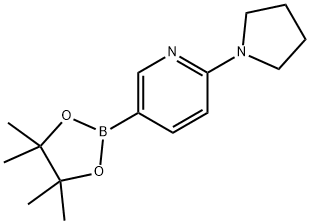 6-(ピロリジン-1-イル)ピリジン-3-ボロン酸ピナコールエステル 化学構造式