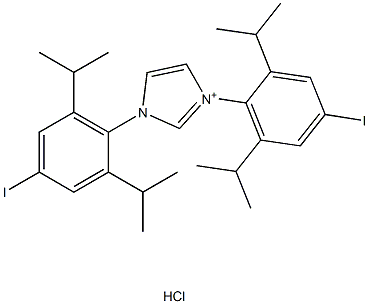 1,3-bis(2,6-diisopropyl-4-iodophenyl)imidazolium chloride Struktur