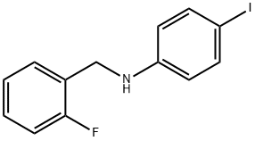 N-(2-フルオロベンジル)-4-ヨードアニリン 化学構造式