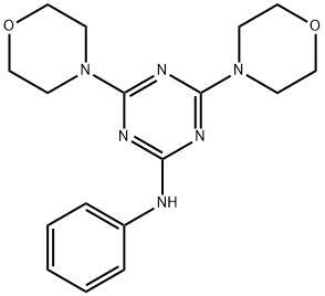 2-苯胺基-4,6-双(呀啉代)-1,3,5-三嗪, 93438-27-8, 结构式