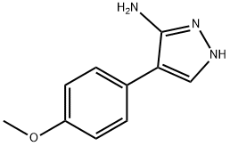 4-(4-メトキシフェニル)-1H-ピラゾール-3-アミン 化学構造式