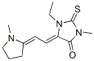 1-ethyl-3-methyl-5-[(1-methyl-2-pyrrolidinylidene)ethylidene]-2-thioxoimidazolidin-4-one Struktur