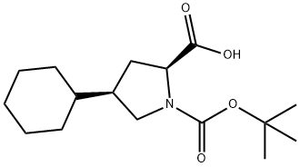 (2S,4R)-Boc-4-cyclohexyl-pyrrolidine-2-carboxylic acid Structure