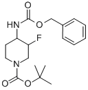TERT-BUTYL 4-(BENZYLOXYCARBONYLAMINO)-3-FLUOROPIPERIDINE-1-CARBOXYLATE Struktur