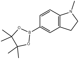 1-メチル-5-(4,4,5,5-テトラメチル-1,3,2-ジオキサボロラン-2-イル)インドリン 化学構造式