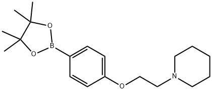 1-(2-(4-(4,4,5,5-Tetramethyl-1,3,2-dioxaborolan-2-yl)phenoxy)ethyl)piperidine Struktur