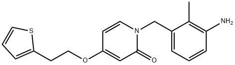 1-(3-AMINO-2-METHYLBENZYL)-4-(2-(THIOPHEN-2-YL)ETHOXY)PYRIDIN-2(1H)-ONE, 934628-27-0, 结构式