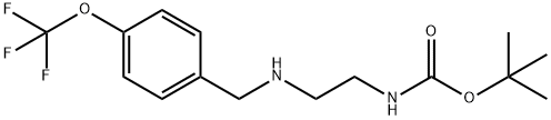 (2-((4-(トリフルオロメトキシ)ベンジル)アミノ)エチル)カルバミン酸TERT-ブチル 化学構造式
