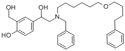 4-(2-(苄基(6-(4-苯基丁氧基)己基)氨基)-1-羟基乙基)-2-(羟甲基)苯酚,934842-69-0,结构式