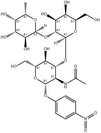 4-Nitrophenyl2-acetamido-2-deoxy-3-O-[2-O-(a-L-fucopyranosyl)-b-D-galactopyranosyl]-b-D-glucopyranoside Struktur